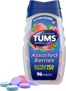 TUMS Extra styrke Assortert Berries Antacid tabletter for Heartburn Relief, 96 count