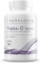 Theralogix Thera-D 6000 Vitamina D Supliment - 6000 UI (150 mcg) Vitamina D3 Tablete - 90-Day Supply - Suport imun pentru femei si barbati - SIDA Bone & Heart Health - NSF Certified - 90 comprimate