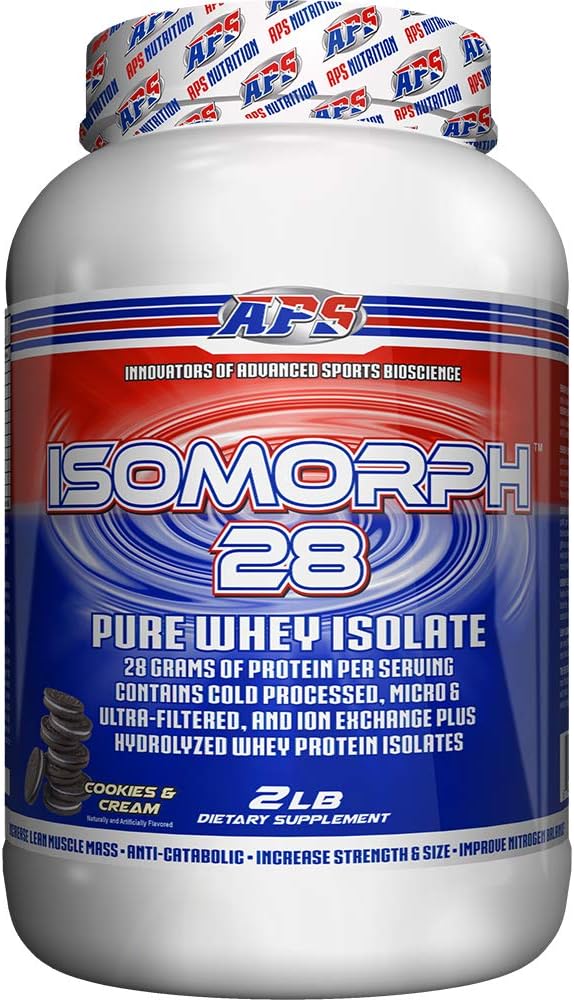 APS Nutrition IsoMorph 28 Protein Powder (Pure Whey Isolate ) Frio Pressionado, Ultra- Filtrado, & Ion Exchange Isolates ( 28g de proteína ) 2 libras (Cookies & Creme)