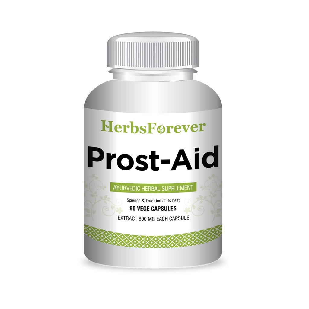 Herbsforever Prostaid Ayurvedic Herbal Supplement for Men’s Wellness | 90 Veggie Capsules, 800mg Each, Natural Support for Overall Health & Vitality