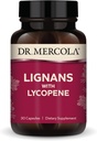 Dr. Mercola Lignans su likopeno priedu, 30 Servings (30 kapsulių), Non GMO, Soy Free, Gluten Free