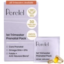 Perelel 1st Trimester Prenatal Pack, Multivitamin with Folate, Vitamin D, Omega 3, Iron & Ginger, Nutritional Support for Early Pregnancy, Soy & Gluten Free, Non GMO, 30 Daily Pill Packs