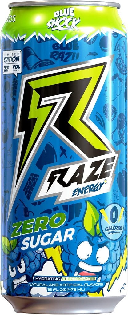 Repp Sports Raze latas de bebida energética (choque azul)