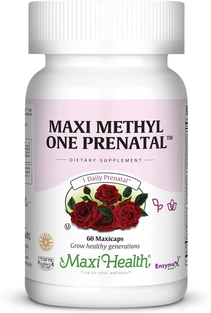 Maxi One Per Day Prenatal Formel med Methylated Folate och Gentle Iron, 60 Count