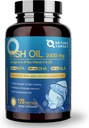 NATURE TARGET Triple Omega 3 6 9, Fish Oil 2400mg Softgels with Vitamin D3 & E - EPA & DHA & ALA - Podporuje srdce, mozek, společné a imunitní zdraví, Udržitelně sourced, Non- GMO