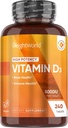 WeightWorld Vegan Vitamin D3 5000 IE - Källa från Wild Harvested Lichen - Vitamin D Supplement från Bioavailable Cholecalciferol - 240 Vitamin D3 tabletter - Gluten-Free & Allergen-Free