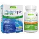 Pharmepa Restore & Longvida Lipidated Curcumin 500mg Bundle, 1000mg Pure EPA Omega-3 Fish Oil & Ultra Bioavailable Curcumin, by Igennus