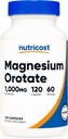 Cápsulas de Orotato de Magnésio de Nutricost 1000mg, 120 Caps - 60 Servings, 500mg Por Cápsula, Não-GMO, Glúten Grátis