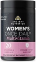 Antica Nutrizione Multivitamina per le donne, Femminile Una volta Supplemento giornaliero, Vitamina Methlyated B, C, K2, Magnesio, Folate & Iron, Supporta la salute di ossa, 30 Conte