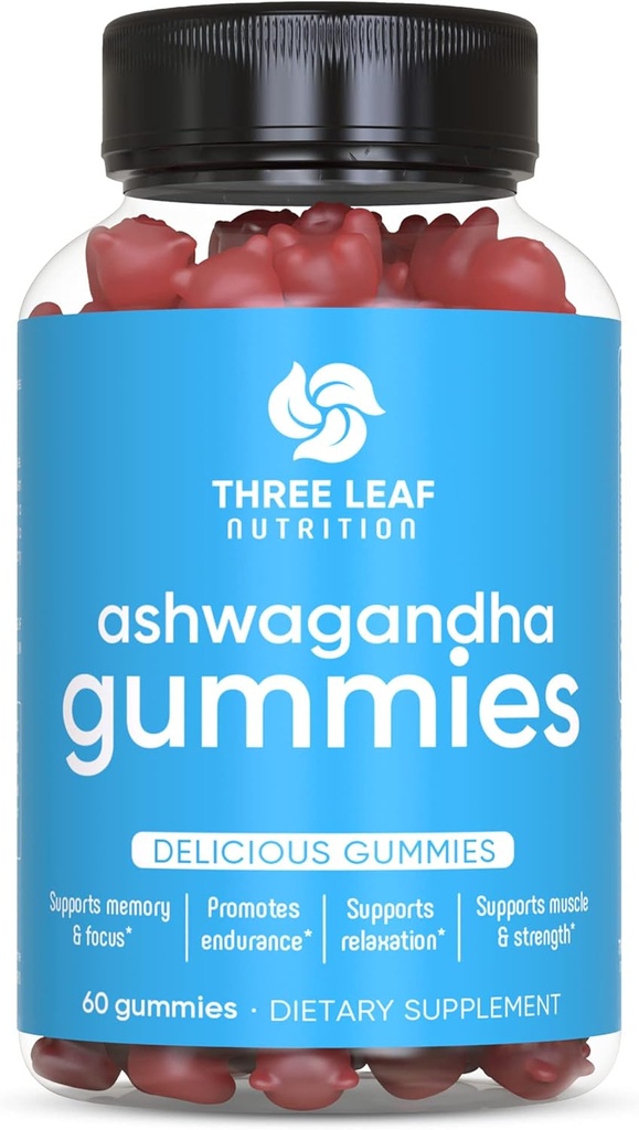 Ashwagandha Gummies per uomini e donne - Ashwagandha Integratori Supporti Focus, Memoria, Calma & Energy - Ashwagandha Extract Gummy - 60 Gummies