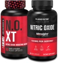 Jacked Factory N.O. XT Nitric Oxide Supplement (90 Capsules) & Nitrosigine L-Arginine Nitric Oxide Booster (90 Capsules) for Muscle Growth, Pumps, Vascularity & Energy