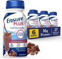 Asegúrese Plus Milk Chocolate Nutrition Shake | Meal Replacement Shake | Ready to Drink | 16g Proteína e 27 vitaminas e minerais | 8 fl oz - 6 Pack