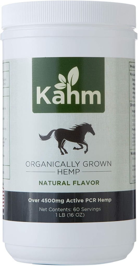 Kahm Equine PCR Hemp Pellets for Horses - Natural Equine Hemp Pellets, Soporte resposta inflamatoria normal | Soporte para manter un comportamento normal e equilibrado - 1 lb Container - Made in USA