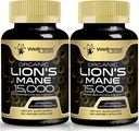 Lions Mane Supplements - 120 Counter - 蘑菇 Supplements, Brain Supplements for memory and Focus, Lion's Mane 蘑菇 supples - 认知与免疫支持,焦点 Supplements - 2 Pack