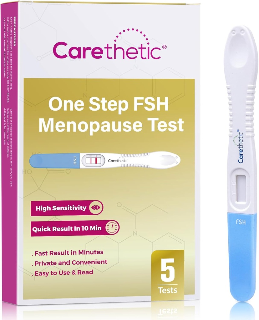 [5 Pack] Cartetic FSH Menopause Test Kit - Midstream at-Home Menopause Test, høyfølsomhet FSH Deteksjon for perimenopause og fertilitetsovervåkning