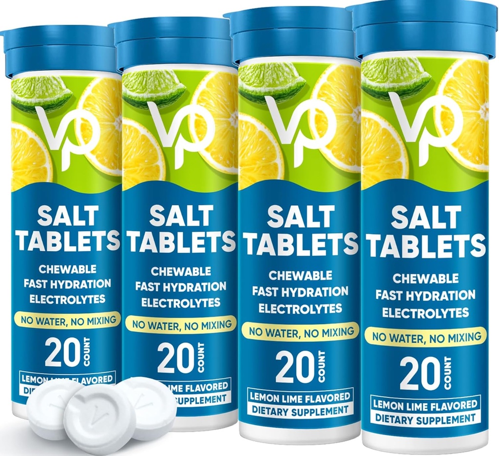 Venture Pal Chewable Electrolyte Tablets, 80 Tel snel oplossen Sugar-Free Stick Salt Tablets - Variety Pack voor snelle hydratatie, Outdoor hardlopen, wandelen, Sporten 