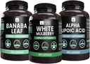 PURE ORIGINALE INGREDIENTS Hvit Mullbær, Alpha Lipoic Acid, Banaba Capsule Bundle (365 kapsler), ren & ufortynnet, Lab verifisert