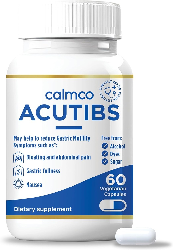 Acutibs Vegan Capsules - Artichoke & Ginger的天然消化性援助,用于胃病缓解、恶心、布洛廷和腹痛,帮助缓解IBS和减少古特炎,60个计数