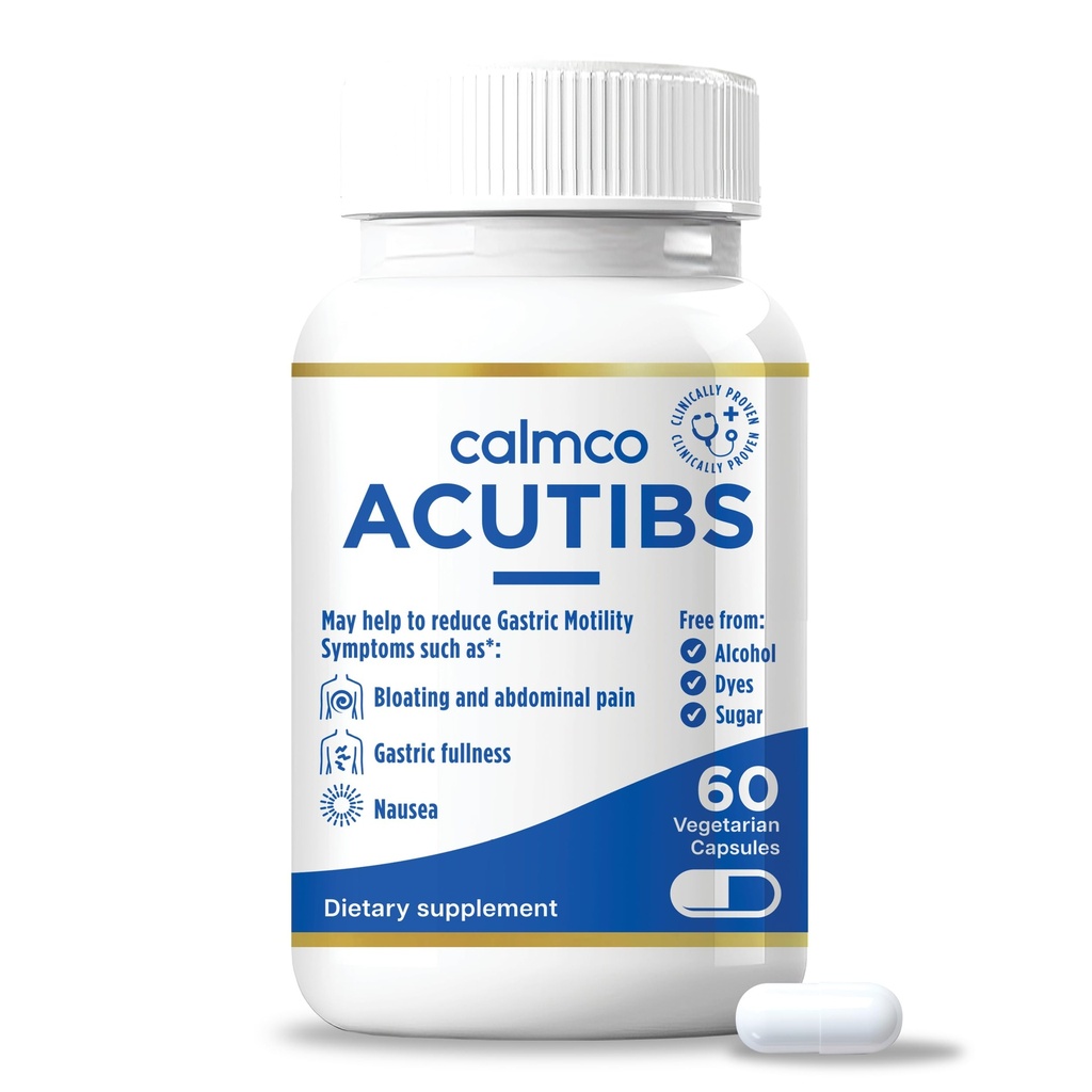 CalmCo Acutibs Vegan Capsules, Natural Digestive Aid, 60 Count | Natural Digestive Aid with Artichoke & Ginger Extracts for Gastric Discomfort Relief, Nausea, Bloating & Abdominal Pain