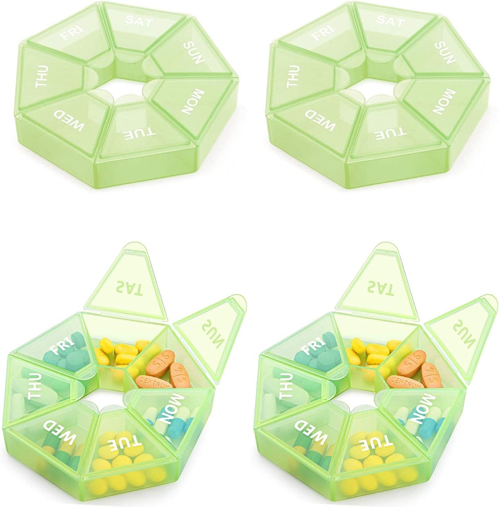Weekly Pill Organizer Böyük 7 Day Pill Box Organizer Vitamin Balıq Yağ Pills Eksperimenti