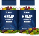 Hanfgummis Groß für Entspannung & Clam, mit Bio Omega 3 6 9, Non-GMO, Low Sugar Hemp Gummy.. (Pack 02(60 Count))