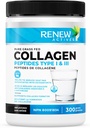Renew Actives Hydrolyzed Collagen Peptides Powder 10G per Serving - Premium Grass-Fed Collagen for Skin, Joints & Hair - 9.4g Protein - Stöder Collagen Formation & Muscle Recovery - Tillverkad i Kanada