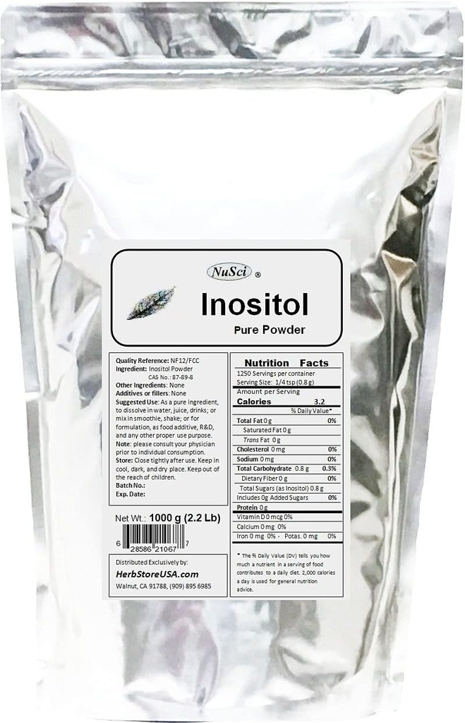 Inositol Bulk Pure Powder 1000g (2.2 lb) NF12 &amp; FCC Quality Standard