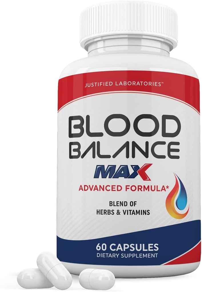 Justified Laboratories Blut Balance Max 1295MG Formel Ergänzung Pillen 60 Kapseln