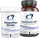 Designs for Health Hot Flash & Vaginal Support Probiotic Bundle - FemGuard-HF (60 капсули) to Help Diminish Meld Menopause Hot Flashes + ProbioMed Women (30 капсули) Gut & Vaginal Probiotic
