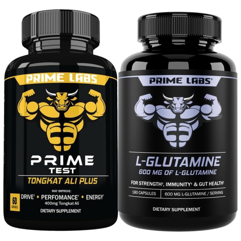 Prime Labs Tongkat Ali Plus (60 ct) + L Glutamine (180 ct)