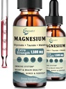 1500mg Magnesium chất lỏng hóa học thả xuống - Sự nghiên cứu cao thứ ba Magenium của chất lỏng Magnesium Glycinate, Taurate & Malate, cộng với coq10, Zicn, D3 cho cơ bắp, Nerves & năng lượng