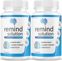 (2 Pack) Memory Advanced Cognitive Brain Health Function Focus Max Concentration Recall Supplement (120 Capsules) için Remind Çözüm