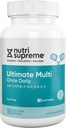 Nutri Supreme Ultimate Multivitamín pre mužov a ženy, s viac ako 20 vitamíny a minerály, Denné nutričné doplnok pre imunitnú podporu, Kosher, Vegetariánska 90 Day Supply
