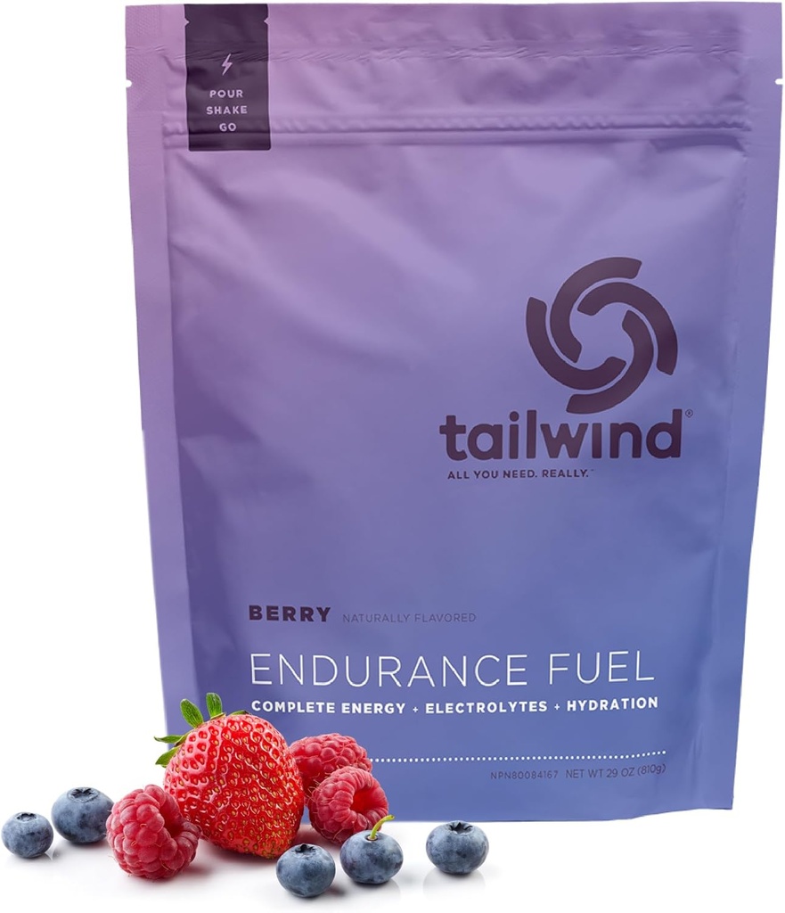 Tailwind Nutrition Endurance Kütus, Süsivesikud Ja Elektrolüüt Sport Jooge Segu Pulber, Gluteenivaba, Vegan, Berry, 30 Servings