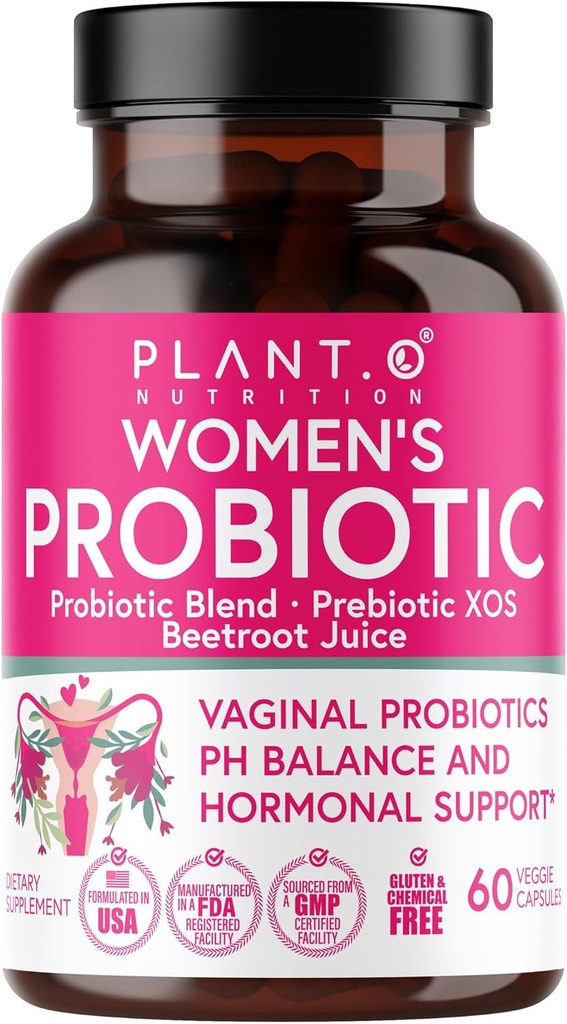 Probiotics for Women with 4 Lactobacillus Strains Probiotic & Prebiotic ל- pH Balance, Healthy Vaginal Odor & Vaginal פלורה