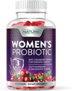 Nature Probiotics for Women Gummies 3 Billion CFU, 6 Strainbio Probiotikoak Cranberry Supplement, Digestive, Inmune, Vaginal & Urinary Health, Shelf Stable, 60 Gummy