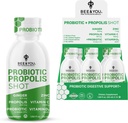 Bee and You Propolis Immune Shot, Probiotic, Vitamina C, Vitamina D3, Zinc, Ginger, Immune Support, Gut Health, Digestive Health, Bioactive 1.69 Fl. oz, 12 Pack