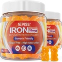 Vgan Iron Gummies supplement with Vitamin C, B12, Folate " Turmeric - Energy ' Immune Health | Gummy Iron Bisglycinate 18mg Gentle " Non-Constipating - Women " , 2 Pack