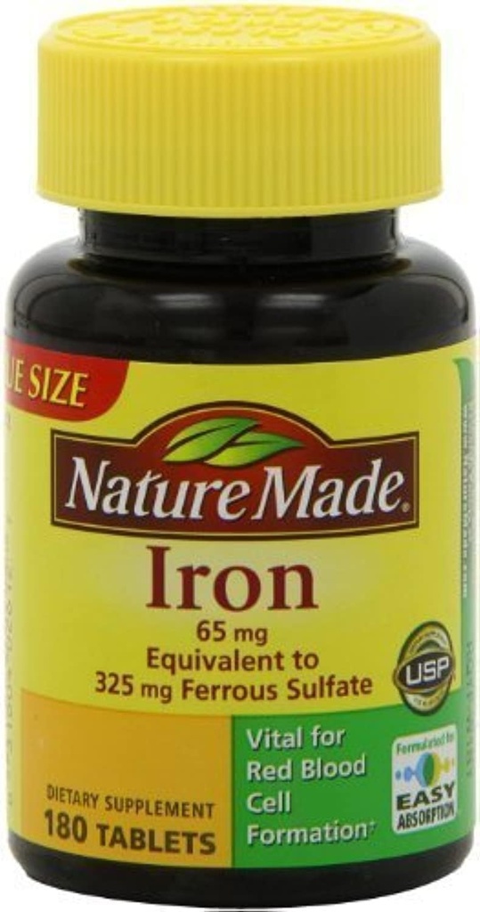 Nature Made Iron, 65mg, tablet oleh Alam Dibuat