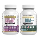Swiss Activa+ DIM & Myo-Inositol Bundle – Hormone Balance & PCOS Support for Women – Menstrual Cycle, Mood, Estrogen, and Ovarian Health – 60-Day Supply