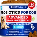 Probiotics for Dogs - 180 Chews - Dog Yeast Probiotic - Dog Probiotics | Dog Probiotics for Yeast, Itchy Skin and Itchy Ear - w/ Prebiotics, Digestive Enzymes - Gut Health Probiotic Chews for Dogs