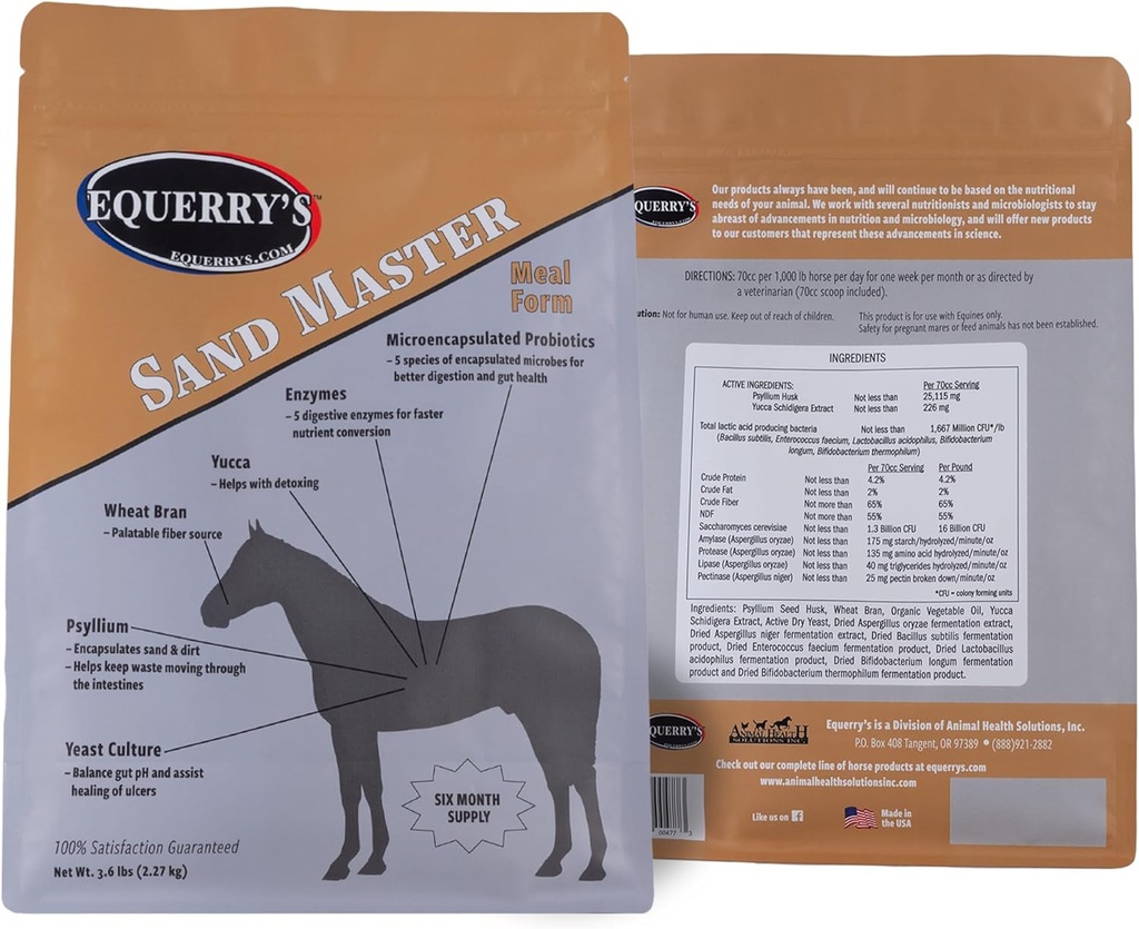 Equerry's Sand Master Horse Supplement - Podpira Sand Removal in splošno prebavno zdravje za konje 