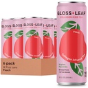 Gloss Leaf Collagen Iced Tea (Zero-Sugar, Peach): ברד תה שחור עם coagen Peptides חלבונים & ויטמין C, Beauty & Anti-Aging, 12 Fl Oz, 6 Pack