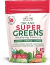 חוות כפריות Super Greens Bre Flavor, 50 מזונות סופר אורגניים, USDA אורגני לערבב (Wheat Grass, Spirulina, Chlorella) Mushrooms & Probiotics, עם סיבים, בריאות, אנרגיה טבעית, 30 משרתים