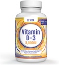 90 Cápsulas vegetais Vitamina D. D3 5000UI (125 MCG) Suporte imunológico de alta potência Suplemento dietético. Recuperação muscular saudável Avançado. Fórmula não OGM