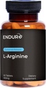 Endur L-Arginine תוסף, מסייע לתמוך זרימת דם בריאה ותפקוד הלב, ביצועי התרגילים והבריאות, Gluten Free, 350 מ"ג (60 טבליות)