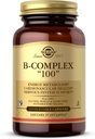 Solgar B-Complex 100" - 50 capsules végétales - Métabolisme énergétique, support du système nerveux - Non-OGM, végétalien, sans gluten - 50 portions