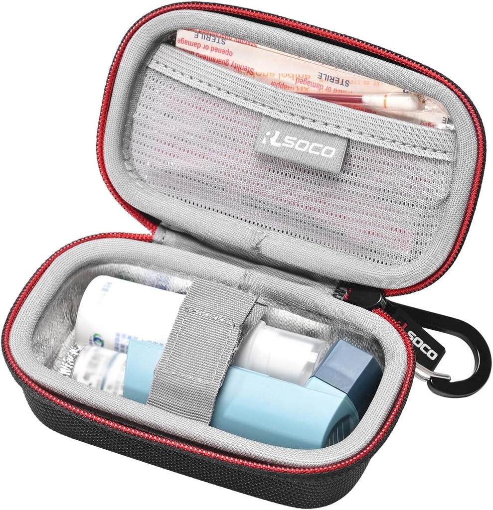 RLSOCO קיימה למבוגרים ולילדים Asthma Inhaler - שחור (Case Only)