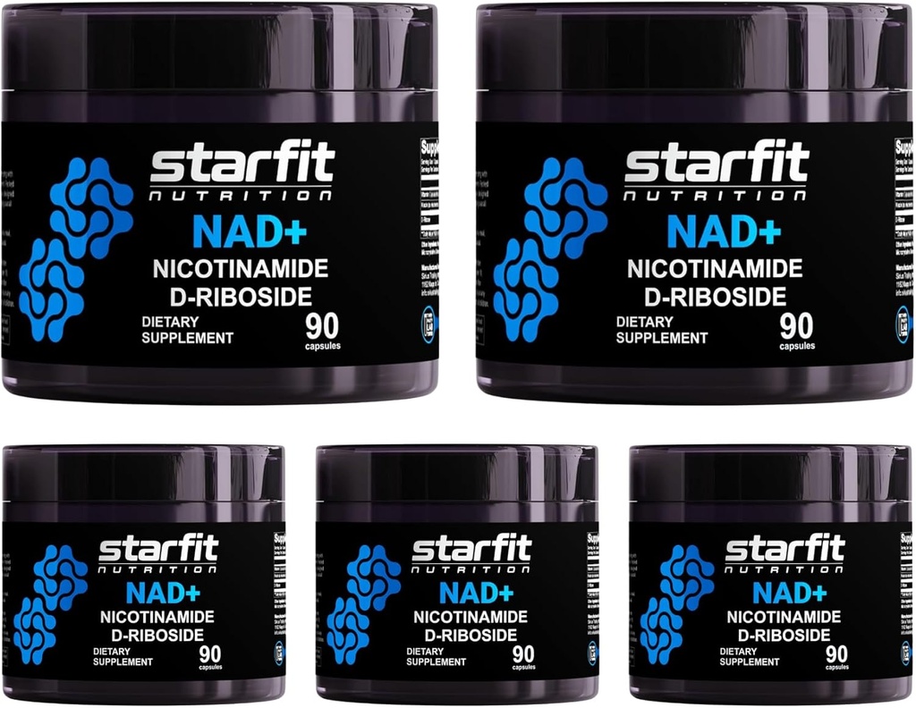 STARFIT - Nikotinamid D- Ribosid, Nikotinamid Ribosid pro podporu NAD + Úrovně, Focus and Energy Supplement, Podpora metabolismu Nicotinamid Riboside NAD Dodatek, 450 Kapsle